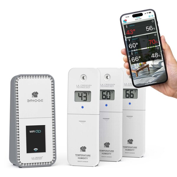 La Crosse Technology - Temp Tracker Wi-Fi Alert System - 3 pack ...