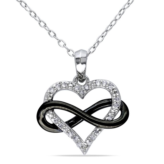 Diamond infinity sales heart necklace