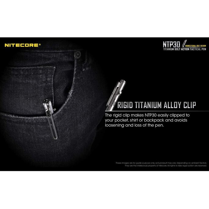 Nitecore - NTP30 Titanium Bidirectional Bolt Action Tactical Pen -  Discounts for Veterans, VA employees and their families!