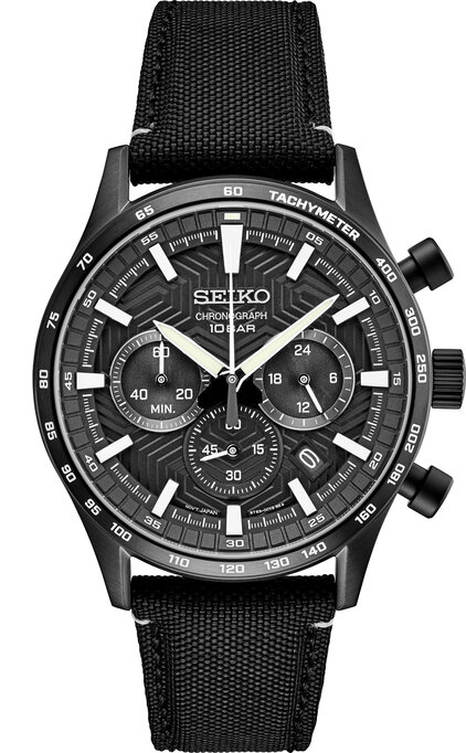 Seiko Men s 43mm Essentials Leather Strap Watch Discounts for