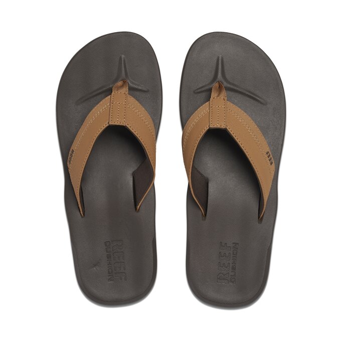 reef men's leather contoured cushion sandal