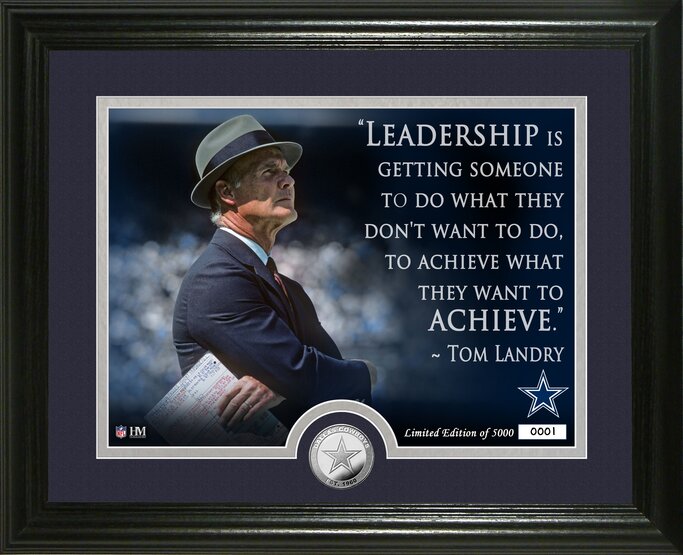 Highland Mint Tom Landry Dallas Cowboys Quote Photomint