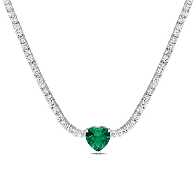 Green store tennis necklace