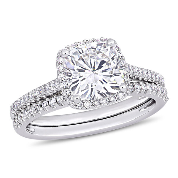 Bridal Collection - 1/3 CT Cushion Cut Diamond TW and 2 CT TGW Created ...