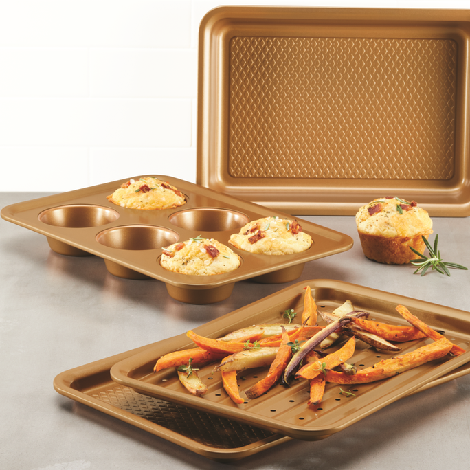 Ayesha Curry - Bakeware Toaster Oven Baking Pan Set - 4-Piece - Discounts  for Veterans, VA employees and their families!