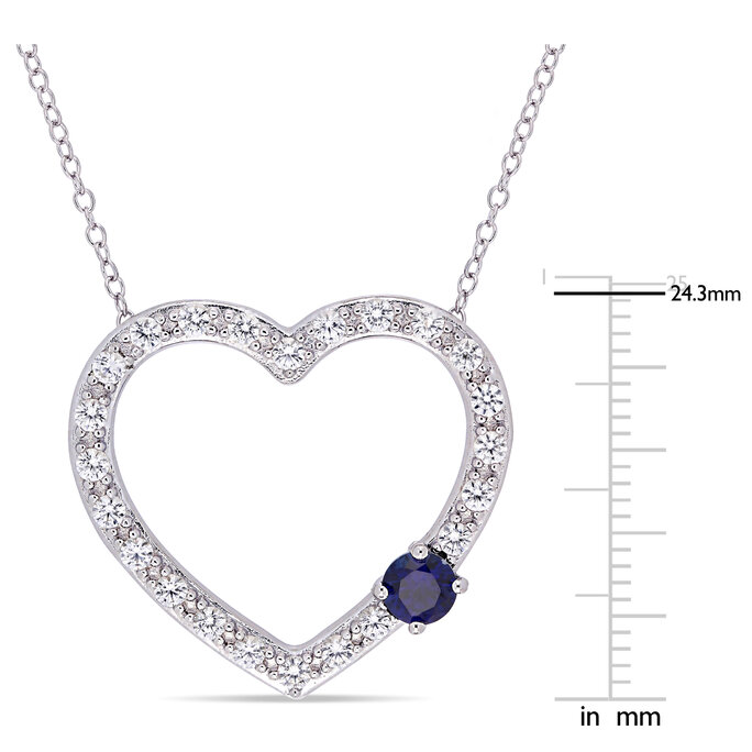 White sapphire hot sale heart necklace