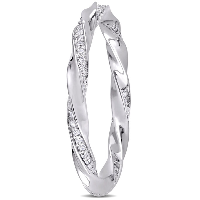 Allegro - Women's 1/4 CT TW Diamond Twist Eternity Ring in 10k