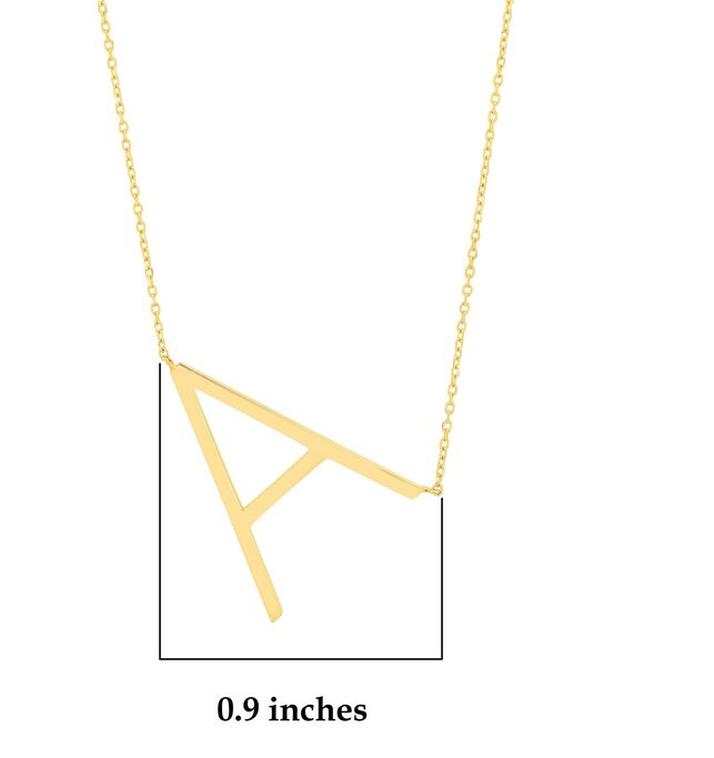 Block Letter Monogram Necklace in 10K Yellow Gold