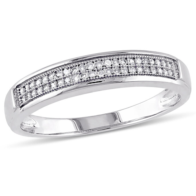 Diamond Anniversary Ring 1 ct tw Baguette-cut 10K White Gold