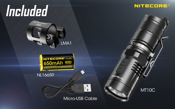 Nitecore - MT10C 920 Lumen Rotary Helmet Mounting Rechargeable