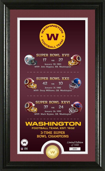 Washington Football Team Super Bowl Banner Collection Photo Mint