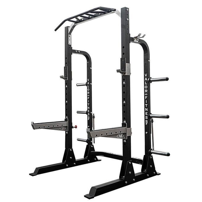 Valor Fitness - 3x3 Half Rack w/ Multi Grip Pullup Bar and Plate