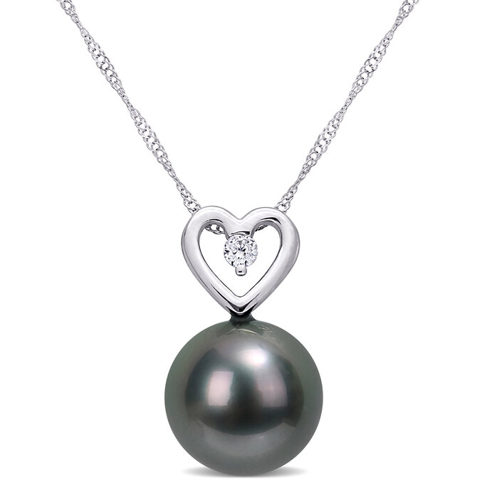 10k outlet gold black pearl pendent