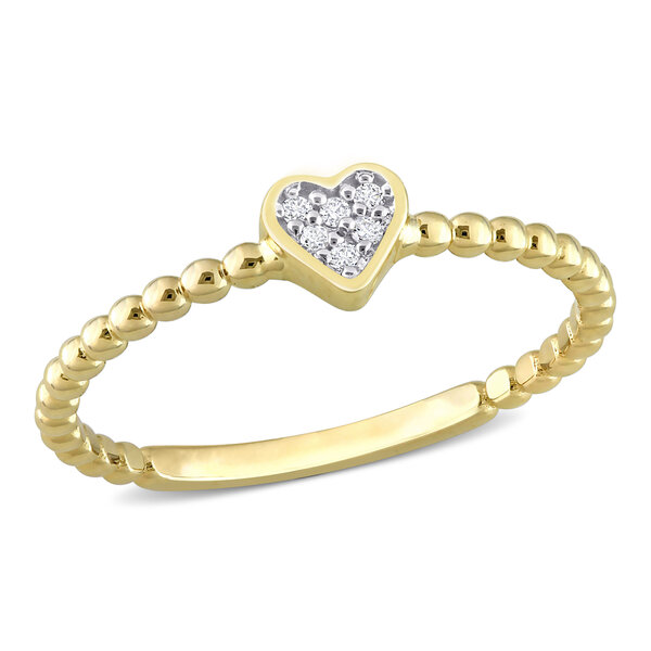 Diamond Jewelry Diamond Accent Heart Ring in 14k Yellow Gold