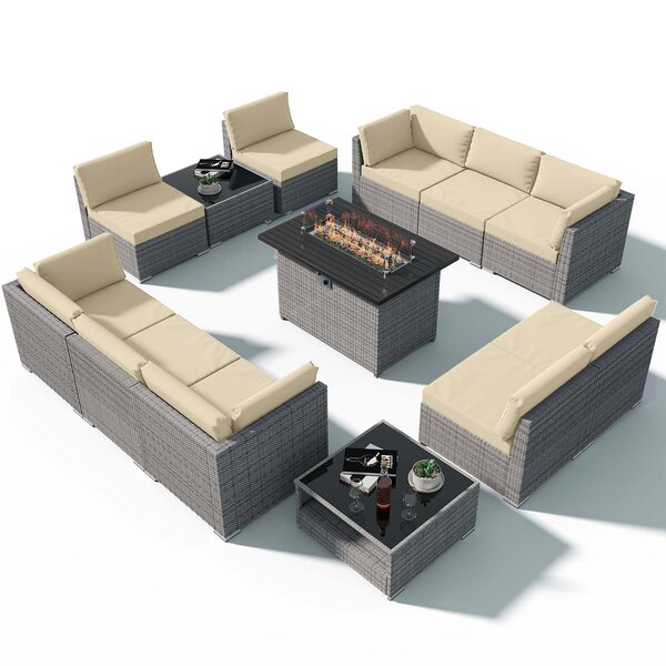 Eagle Peak EAGLE PEAK 13 Piece Outdoor Wicker Patio Furniture Set