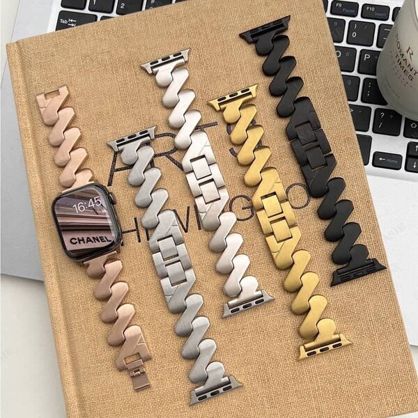 Infinity Loops - Zig Zag Classic Metal Apple Watch Band - Military ...