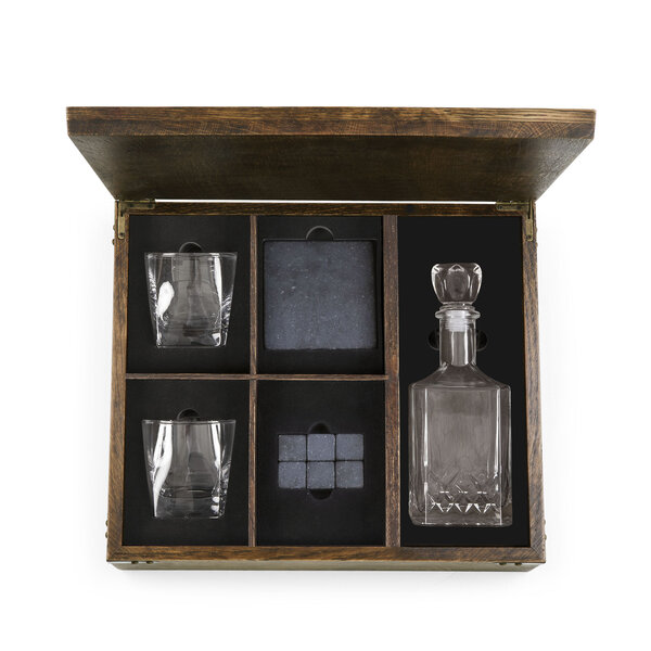Picnic Time Whiskey Box with Decanter Gift Set Discounts for