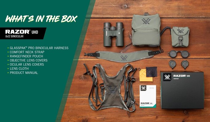 Vortex Optics - Razor UHD 8x32 Binocular - Military & Gov't