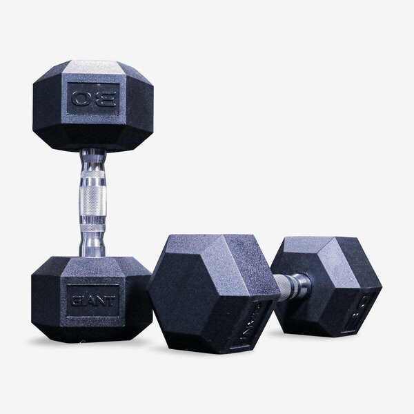 Giant Lifting GIANT Rubber Hex Dumbbell Pairs Ergonomic Military
