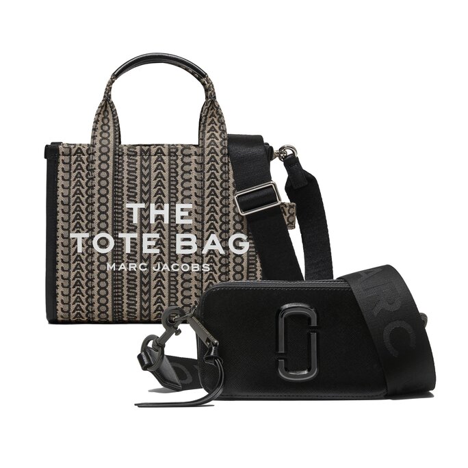 Marc Jacobs - Monogram Tote and All Black Snapshot Set