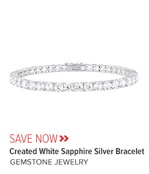 14 1/4 CT TGW Created White Sapphire Bracelet in Sterling Silver