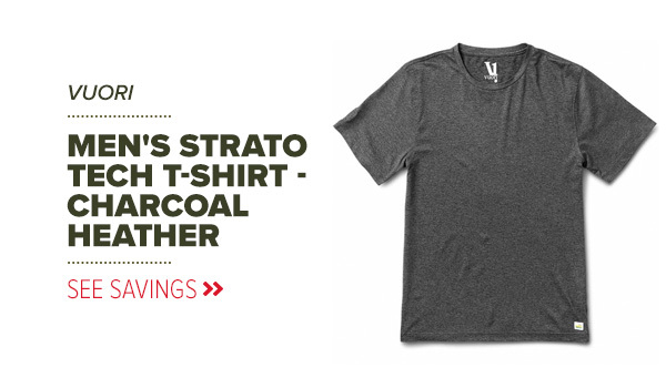 Vuori Men's Strato Tech T-Shirt - Charcoal Heather